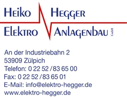 Sponsor: Heiko Hegger - Elektro-Anlagenbau GmbH