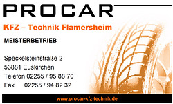 Sponsor: PROCAR - KFZ-Technik Flamersheim