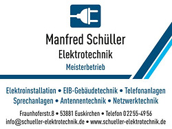 Sponsor: Manfred Schüller Elektrotechnik - Meisterbetrieb